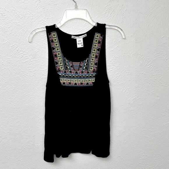 American Rag Black Embroidered Tank Top - Picture 1 of 9